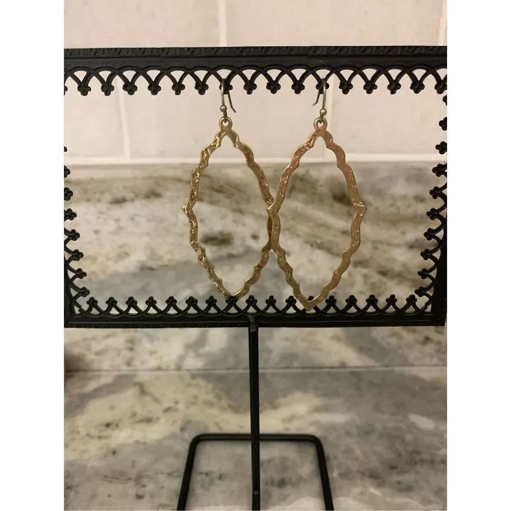 Brushed Gold Triangle Earrings